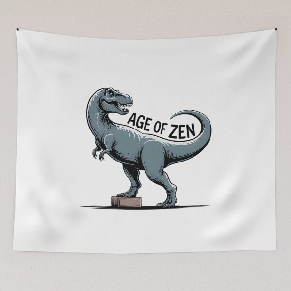 Item preview, T-Rex Dinosaur Zen Yoga Flat Vector Illustration designed and sold by 108stillness.