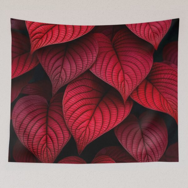 Item preview, Moody Deep Red Heart-Shaped Leaves — Dramatic Dark Botanical Texture designed and sold by LYAN-STORE.