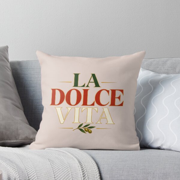 Item preview, La Dolce Vita Elegant Tricolor Typography with Gold Trim and Olive Sprig designed and sold by MetaModel Editions.