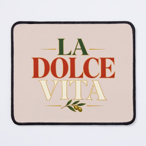 Item preview, La Dolce Vita Elegant Tricolor Typography with Gold Trim and Olive Sprig designed and sold by MetaModel Editions.