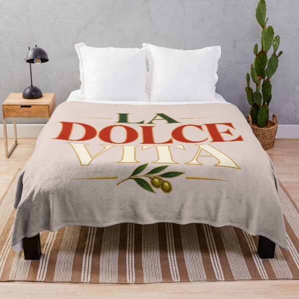 Item preview, La Dolce Vita Elegant Tricolor Typography with Gold Trim and Olive Sprig designed and sold by MetaModel Editions.