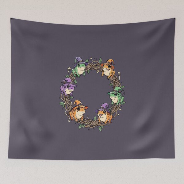 Item preview, Whimsical Wreath Adorned With Witchy Toads designed and sold by taiche.