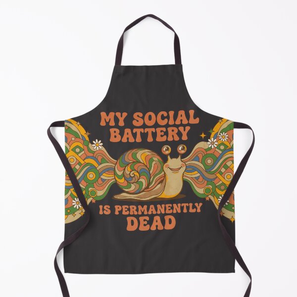 Item preview, Psychedelic Snail, Social Battery, Exhausted, Retro - Dark Colors Edition designed and sold by Shyla Marsare.