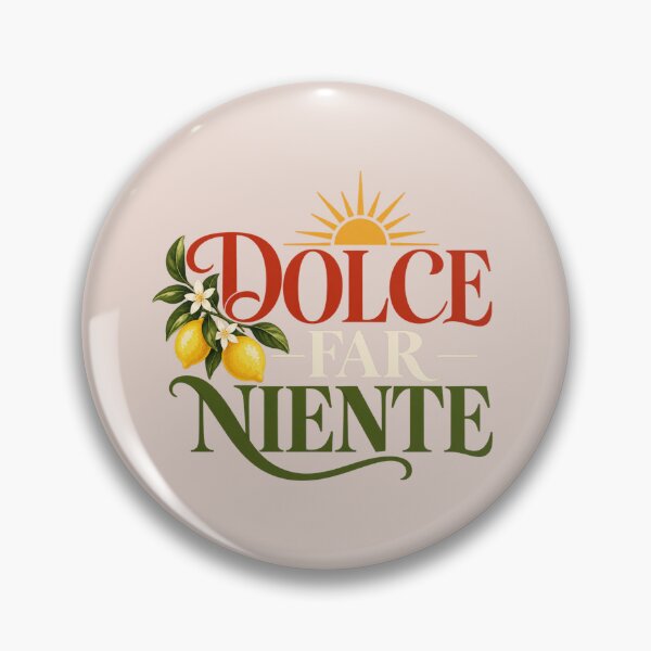 Item preview, Dolce Far Niente Sunburst Typography with Lemon Branch Illustration designed and sold by MetaModel Editions.