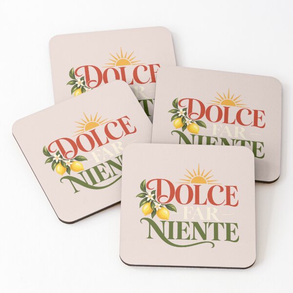 Item preview, Dolce Far Niente Sunburst Typography with Lemon Branch Illustration designed and sold by MetaModel Editions.