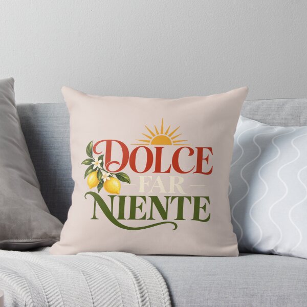 Item preview, Dolce Far Niente Sunburst Typography with Lemon Branch Illustration designed and sold by MetaModel Editions.