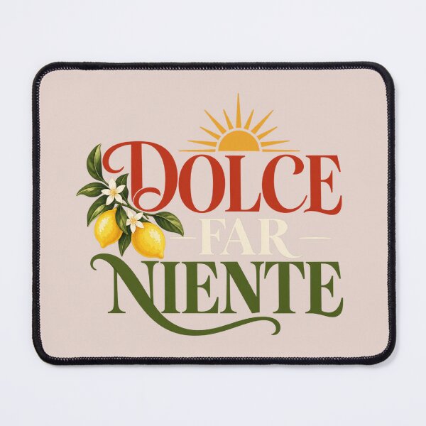 Item preview, Dolce Far Niente Sunburst Typography with Lemon Branch Illustration designed and sold by MetaModel Editions.