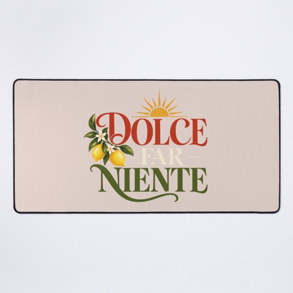 Item preview, Dolce Far Niente Sunburst Typography with Lemon Branch Illustration designed and sold by MetaModel Editions.