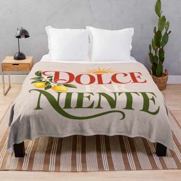 Item preview, Dolce Far Niente Sunburst Typography with Lemon Branch Illustration designed and sold by MetaModel Editions.
