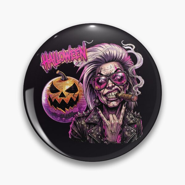 Item preview, Halloween Wicked Punk Horns Disco Pumpkin designed and sold by Voodoo Store Paranormal Collections.