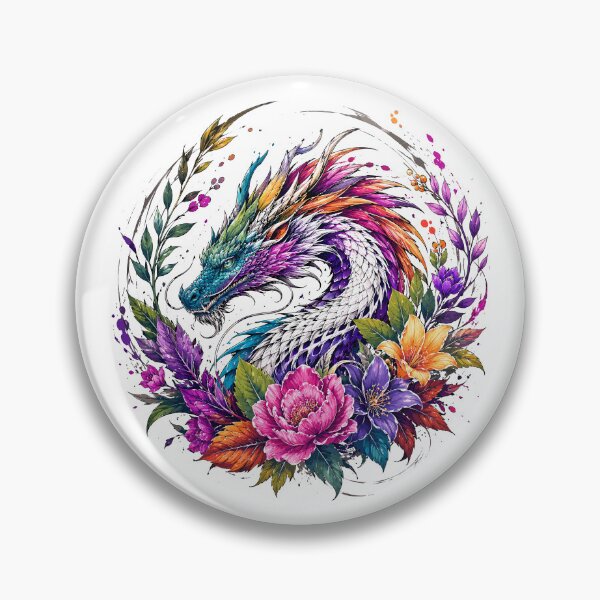 Item preview, Colorful Asian Dragon Floral Fantasy Dragon Lover designed and sold by gordonbwyashop.