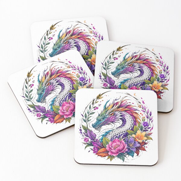 Item preview, Colorful Asian Dragon Floral Fantasy Dragon Lover designed and sold by gordonbwyashop.