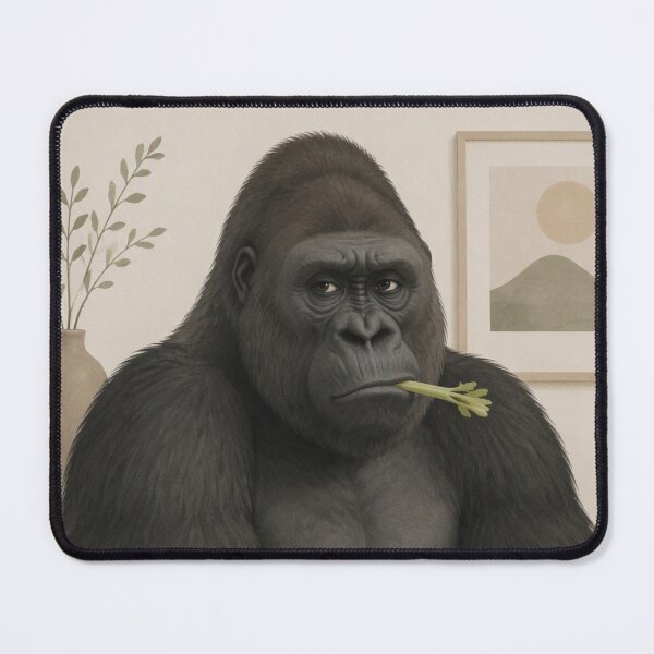 Item preview, Hygge Gorilla & Celery "DELICIOUS" Portrait designed and sold by NickWhittleArt.
