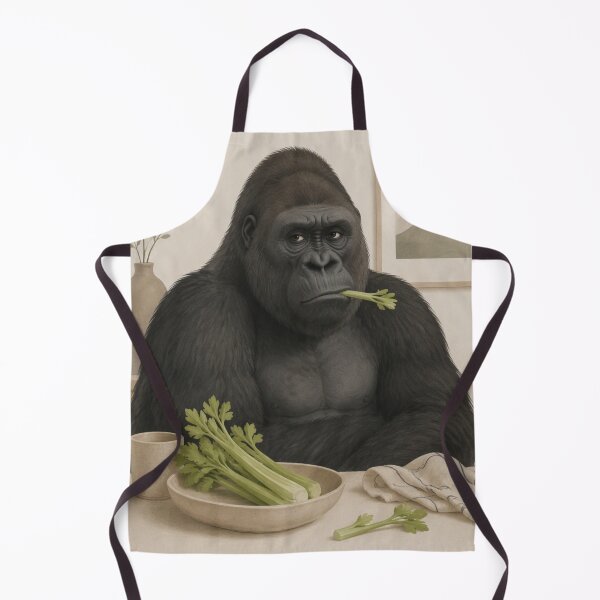 Item preview, Hygge Gorilla & Celery "DELICIOUS" Portrait designed and sold by NickWhittleArt.