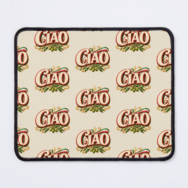 Item preview, Ciao Italian Word Art with Tricolor Flag Ribbon and Olive Branch designed and sold by MetaModel Editions.