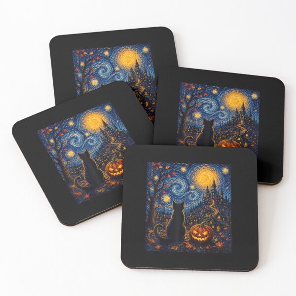Item preview, black cat starry night van gogh halloween costume men women  designed and sold by 3INEKMIZAN.