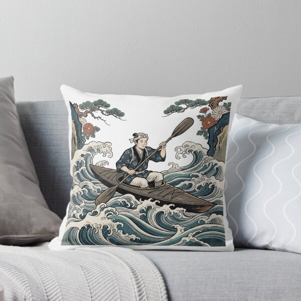 Item preview, Ukiyo-e Kayaker Riding The Waves designed and sold by eduardoroa22.
