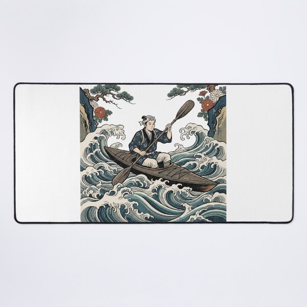 Item preview, Ukiyo-e Kayaker Riding The Waves designed and sold by eduardoroa22.