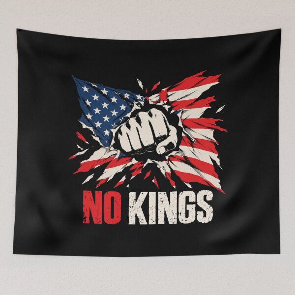 Item preview, No Kings American Flag Middle Finger Protest designed and sold by TEEJAMBOREE.