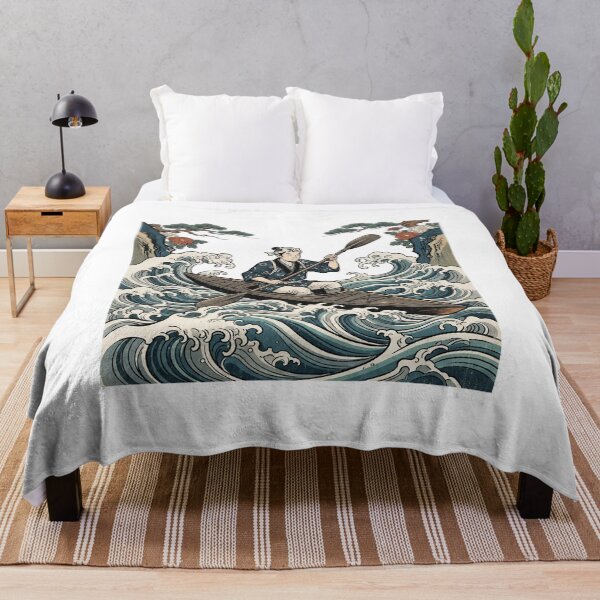 Item preview, Ukiyo-e Kayaker Riding The Waves designed and sold by eduardoroa22.
