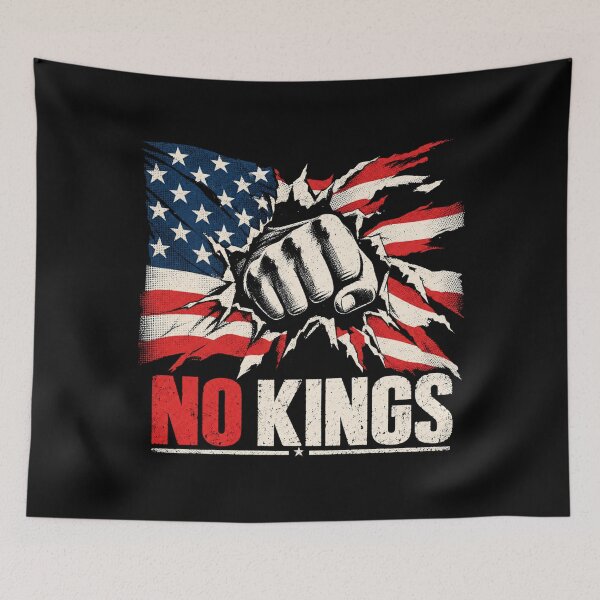 Item preview, No Kings American Flag Middle Finger Protest designed and sold by TEEJAMBOREE.
