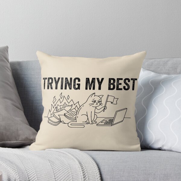 Item preview, Trying My Best | Funny Tired Cat Burnout Design designed and sold by TontikDesign.