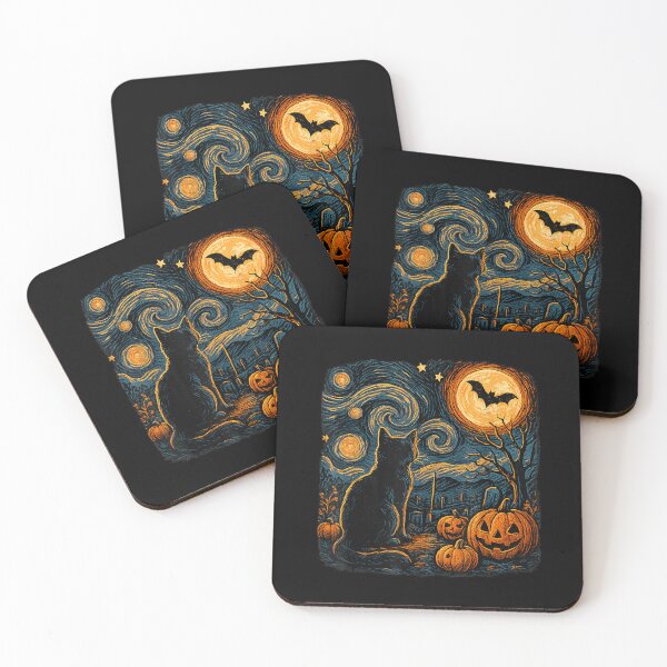 Item preview, black cat starry night van gogh halloween costume men women  designed and sold by 3INEKMIZAN.