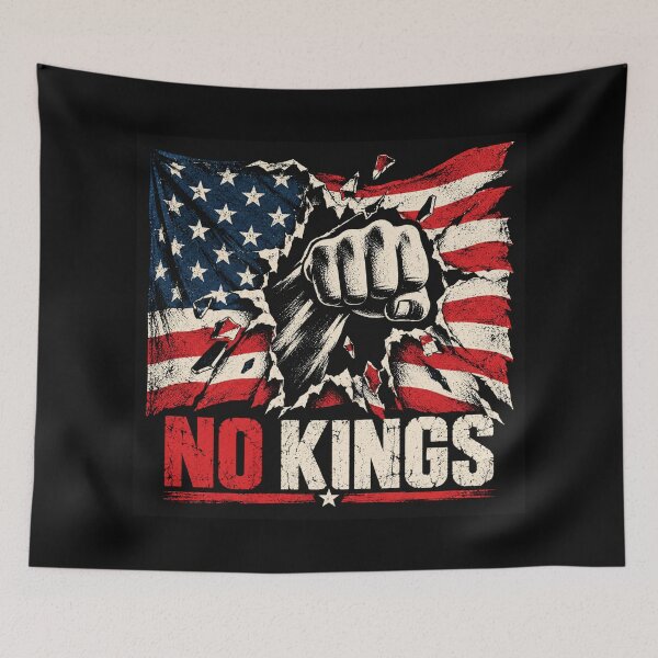 Item preview, No Kings American Flag Middle Finger Protest designed and sold by TEEJAMBOREE.