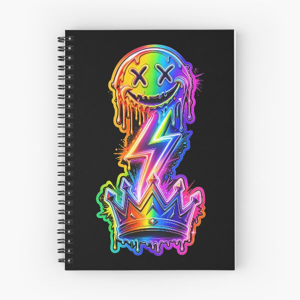 Item preview, Acid Rave Icon Stack – Neon Smiley Lightning Crown designed and sold by RH Design Lab.