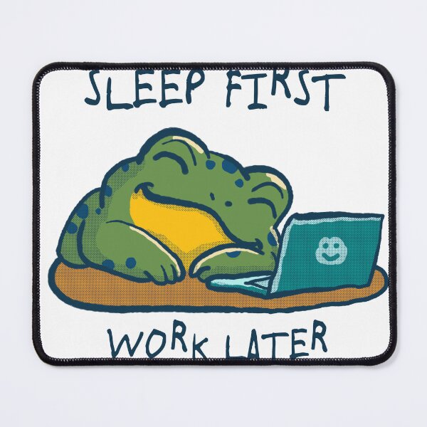 Item preview, Sleepy Frog with Laptop designed and sold by benyrhmt.