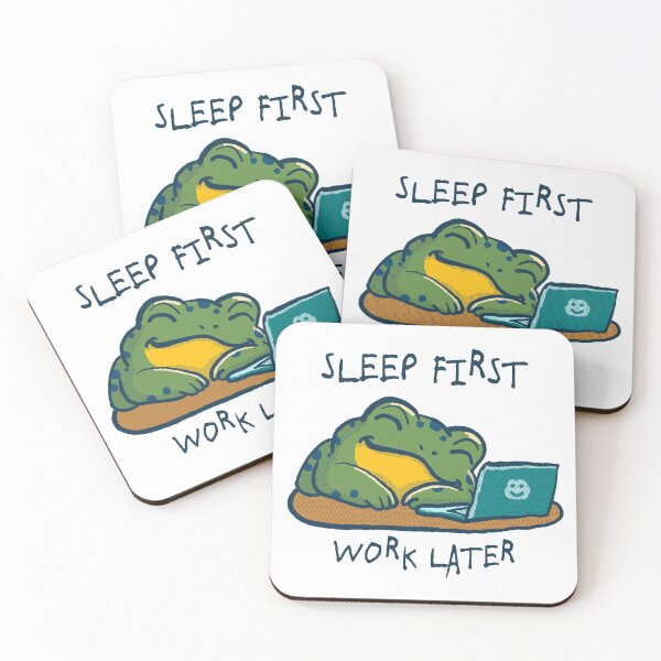 Item preview, Sleepy Frog with Laptop designed and sold by benyrhmt.