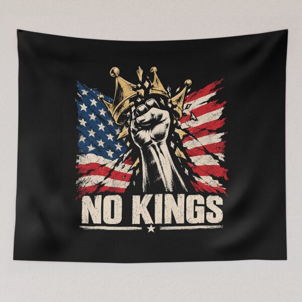 Item preview, No Kings American Flag Middle Finger Protest designed and sold by TEEJAMBOREE.