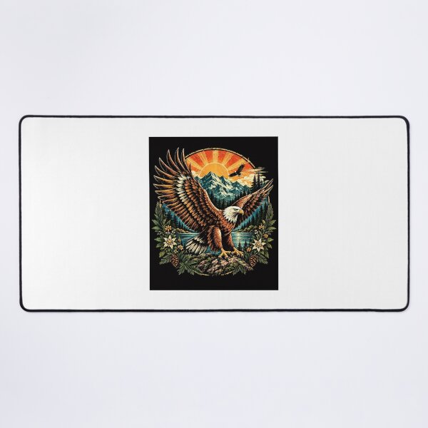 Item preview, Bald Eagle Mountain Lake Vintage Art designed and sold by DariaOltes.