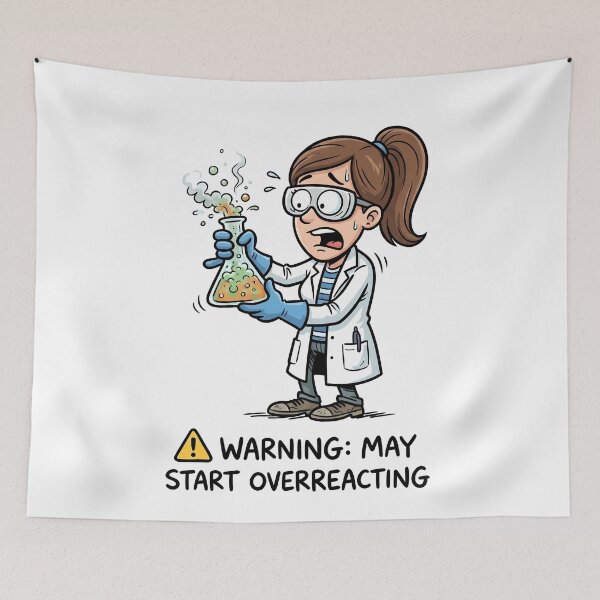Item preview, Funny Chemistry Girl Warning May Start Overreacting Science Pun designed and sold by Sekla-Studio.