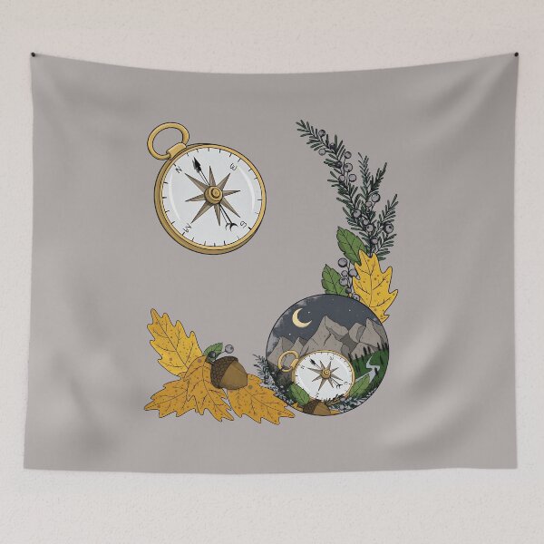 Item preview, Autumn Compass Mountain Night Exploration Design-85 designed and sold by ChristianRinck.