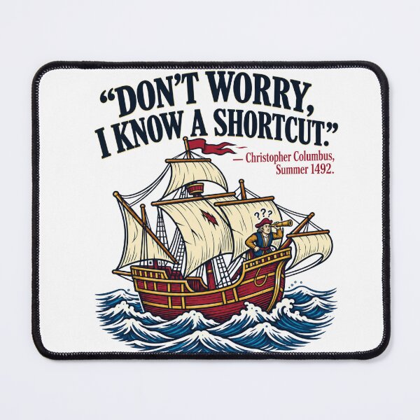 Item preview, Funny History Shortcut T Shirt Columbus 1492 designed and sold by ShirtGetsReal.