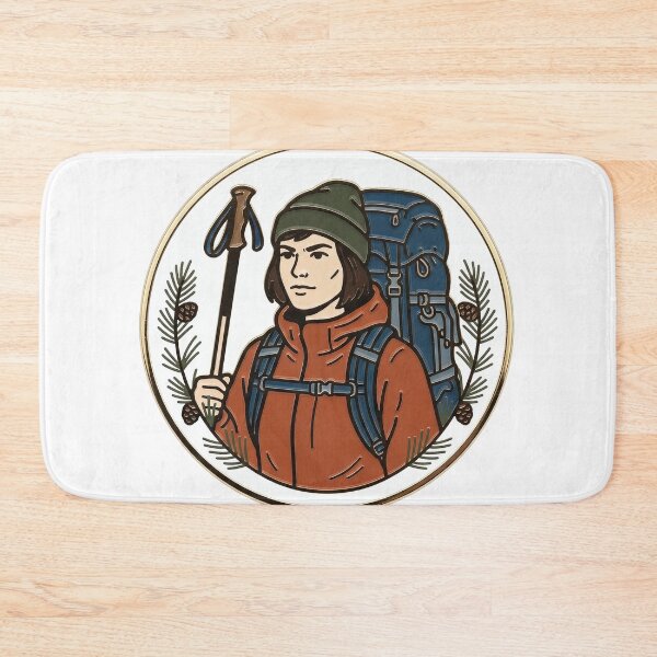 Item preview, Backpacker Medallion With Trekking Pole designed and sold by eduardoroa22.