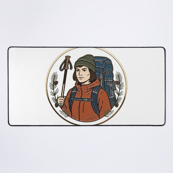 Item preview, Backpacker Medallion With Trekking Pole designed and sold by eduardoroa22.