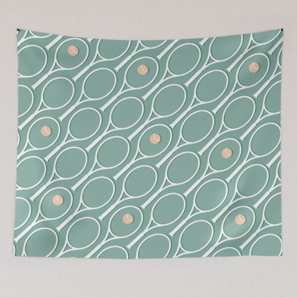 Item preview, Sage Green Vintage Tennis Racket Pattern designed and sold by DesigndN.