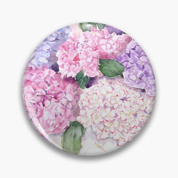 Item preview, Hand painted colourful hydrangeas in pot watercolour  designed and sold by SelenePaintings .