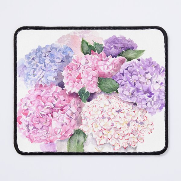 Item preview, Hand painted colourful hydrangeas in pot watercolour  designed and sold by SelenePaintings .