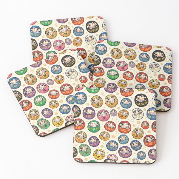 Item preview, Colorful Japanese Daruma Dolls Pattern designed and sold by lungpleecha.