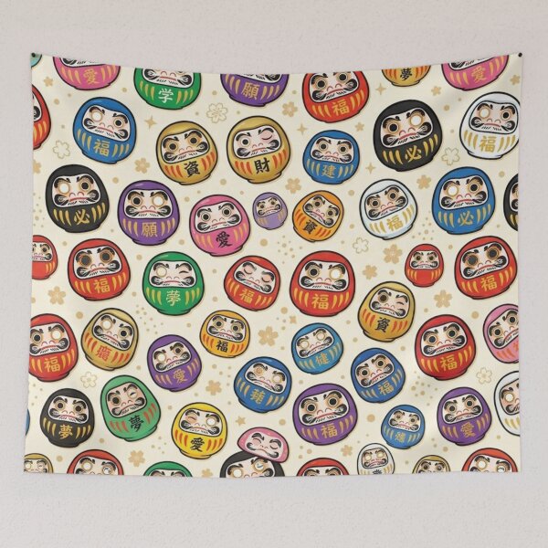 Item preview, Colorful Japanese Daruma Dolls Pattern designed and sold by lungpleecha.