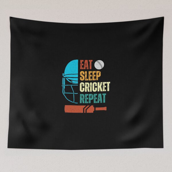 Item preview, Eat Sleep Cricket Repeat Cricket Player Youth Men Boys Kids designed and sold by TabethaWedlock.