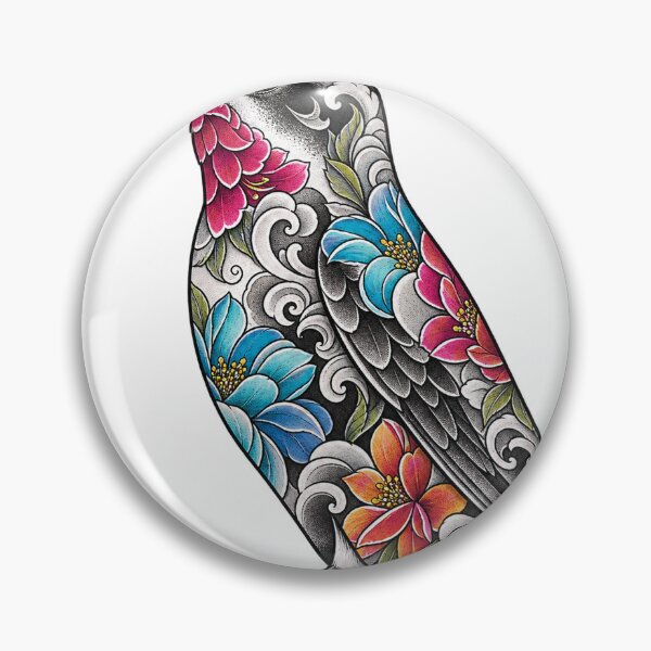 Item preview, Hummingbird Floral Tattoo Style designed and sold by LongIslandDesgn.