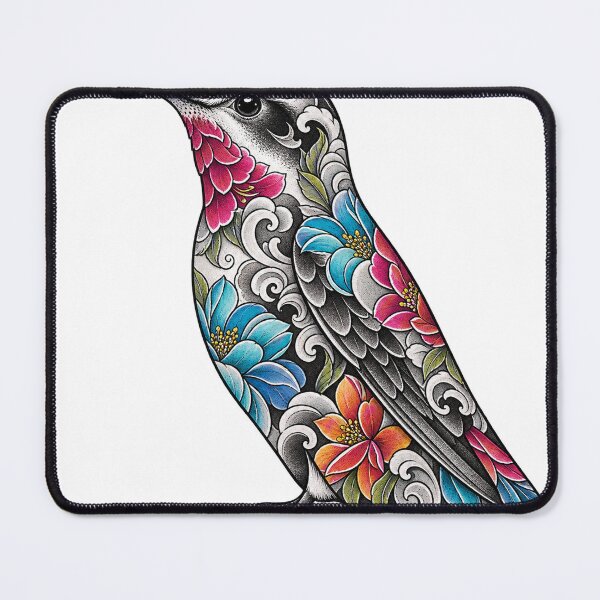 Item preview, Hummingbird Floral Tattoo Style designed and sold by LongIslandDesgn.