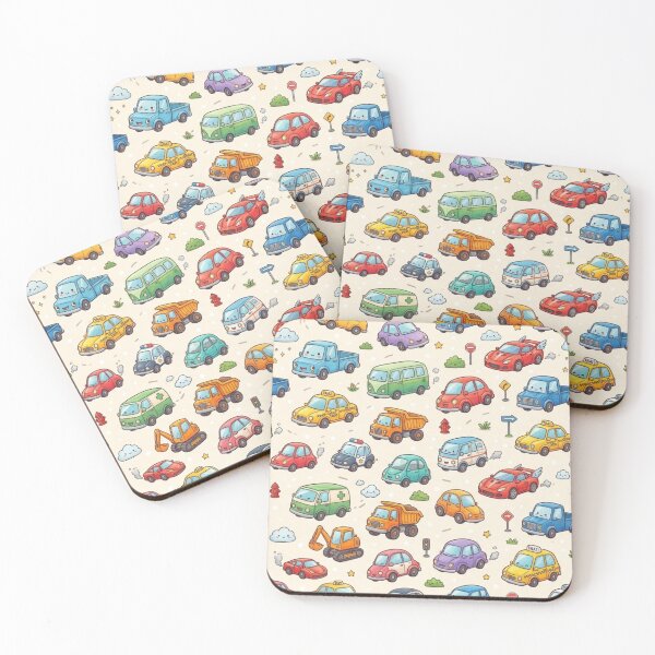 Item preview, Cute Kawaii Cars & Trucks Seamless Pattern designed and sold by lungpleecha.