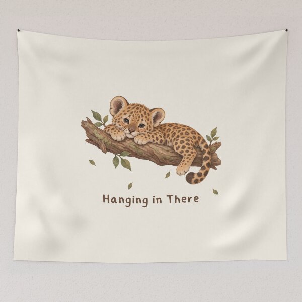 Item preview, Hanging in There Leopard Cub Safari designed and sold by mycute-stickers.