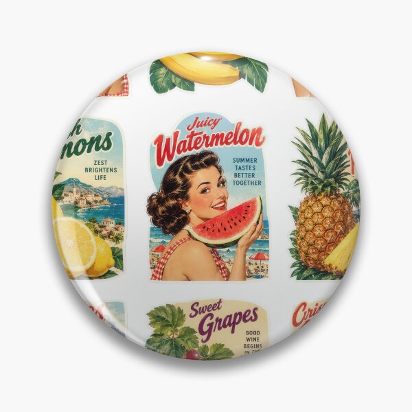 Item preview, Sticker Decal Set - Vintage Fruit Charm Collage designed and sold by ForeverPrintsOK.