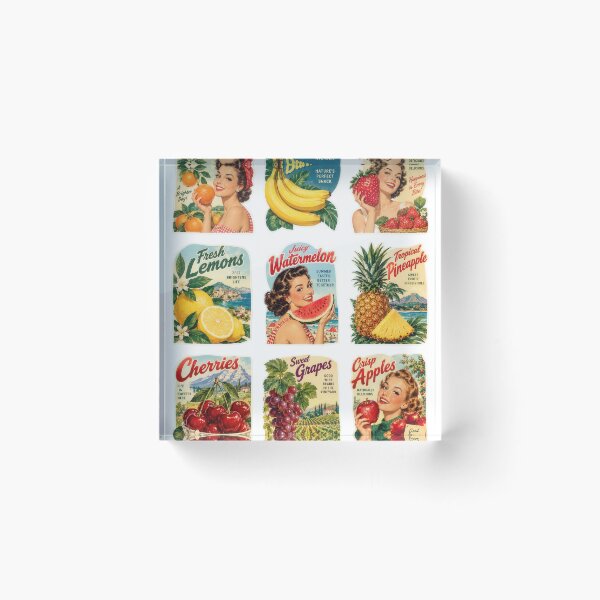 Item preview, Vintage Fruit Charm Collage designed and sold by ForeverPrintsOK.